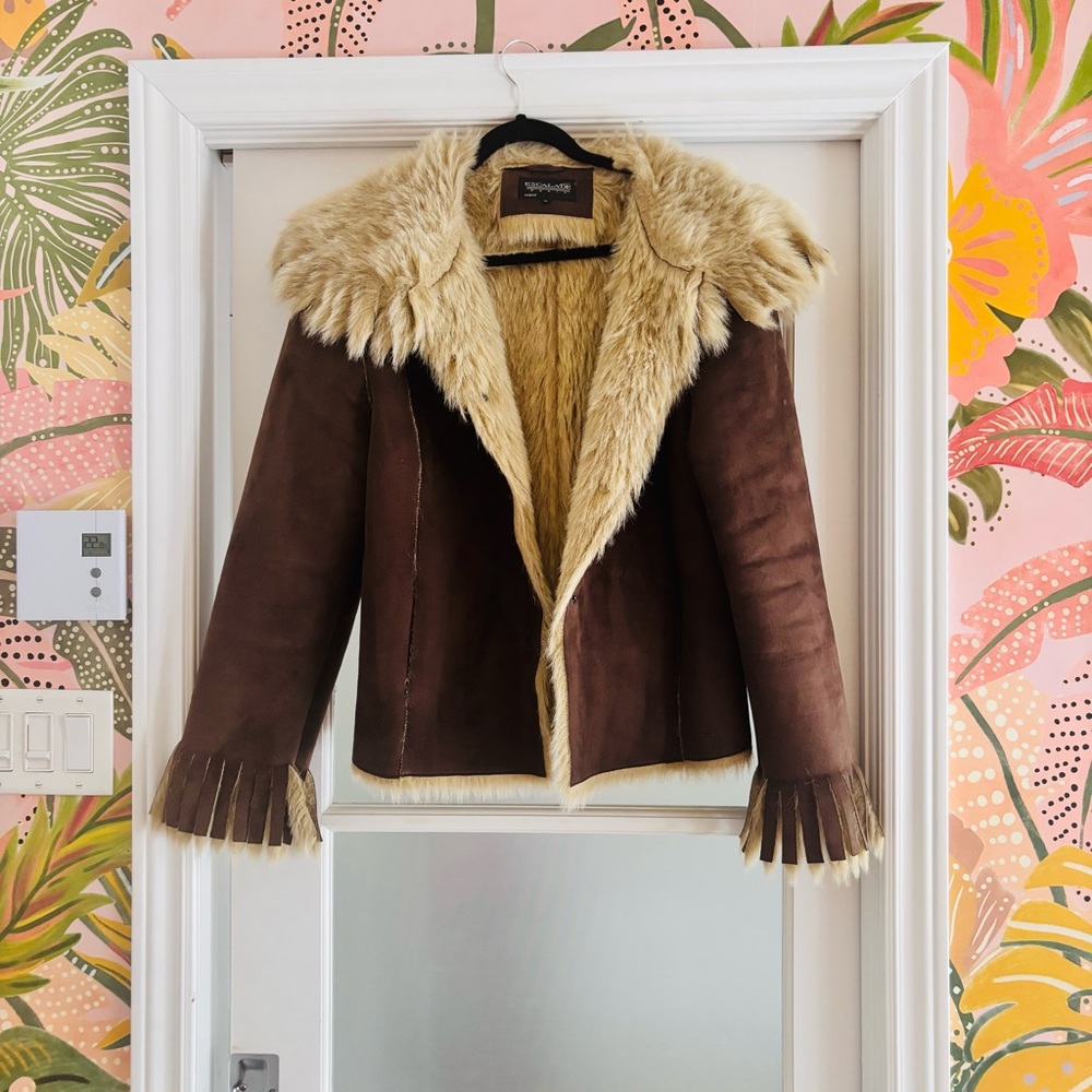 Chic Brown Faux Fur Trimmed Teddy Jacket
